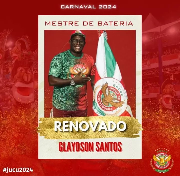 JUCUTUQUARA RENOVA COM MESTRE DE BATERIA PARA 2024.